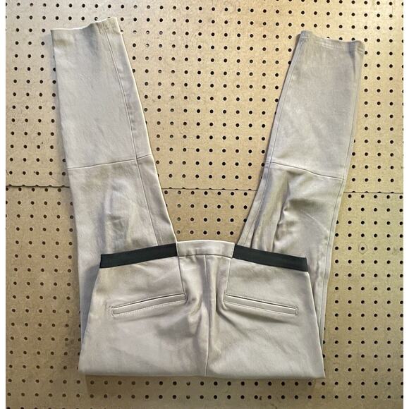 Helmut Lang Pants Womens Size 8 (30x26) Tan Brown Pure Lamb Leather Crashed Slim - Picture 4 of 11
